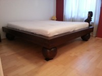 Bett Eiche Massiv gebeizt und lackiert